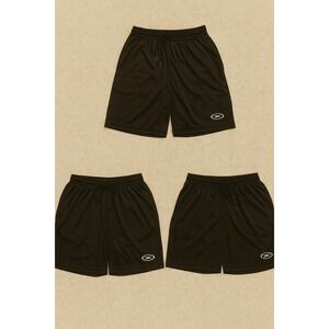 Lot of‎ 3 Xara Youth Small Black Athletic Soccer Shorts Elastic Waist Drawstring
